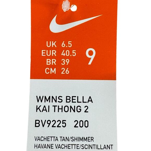 Nike Womens Bella Kai Thong 2 Size 9 NWT BV9225 Vachetta Tan - Picture 6 of 7